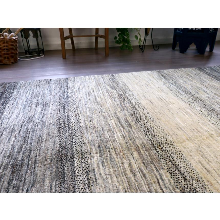 ギャッベ　タビーバフ Gabbeh Tabiibaft 206x157cm 無染色ナチュラルグレー　グラデーション | ブランド登録なし | 06