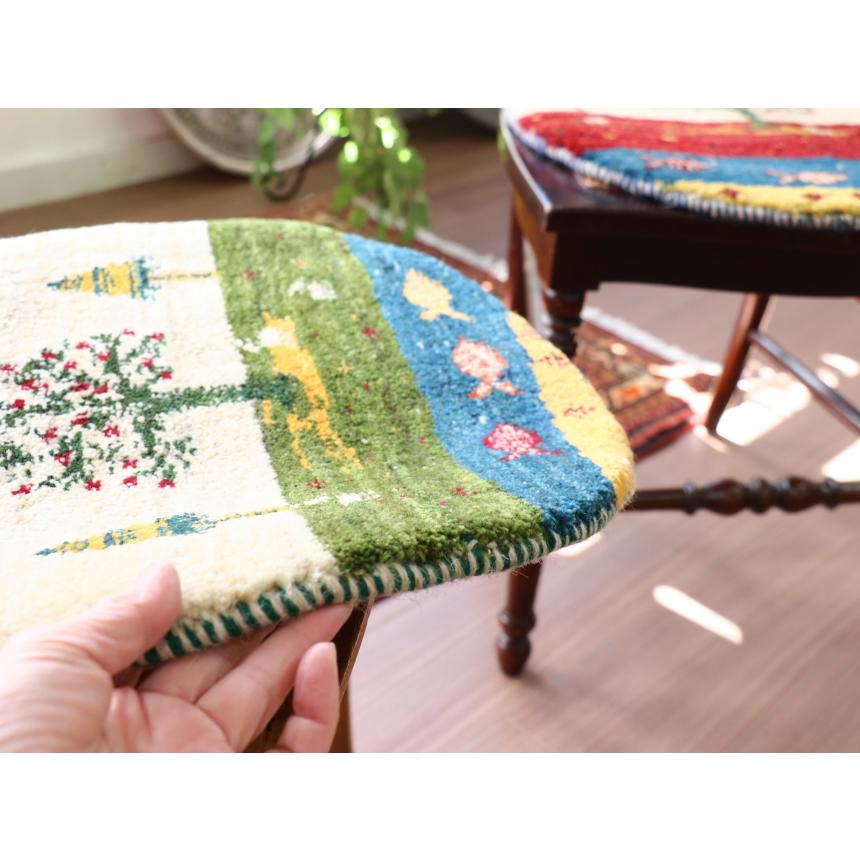 ギャッベ 円形　イラン産手織りギャベ 43x43cm 生命の樹のある風景 |  | 03