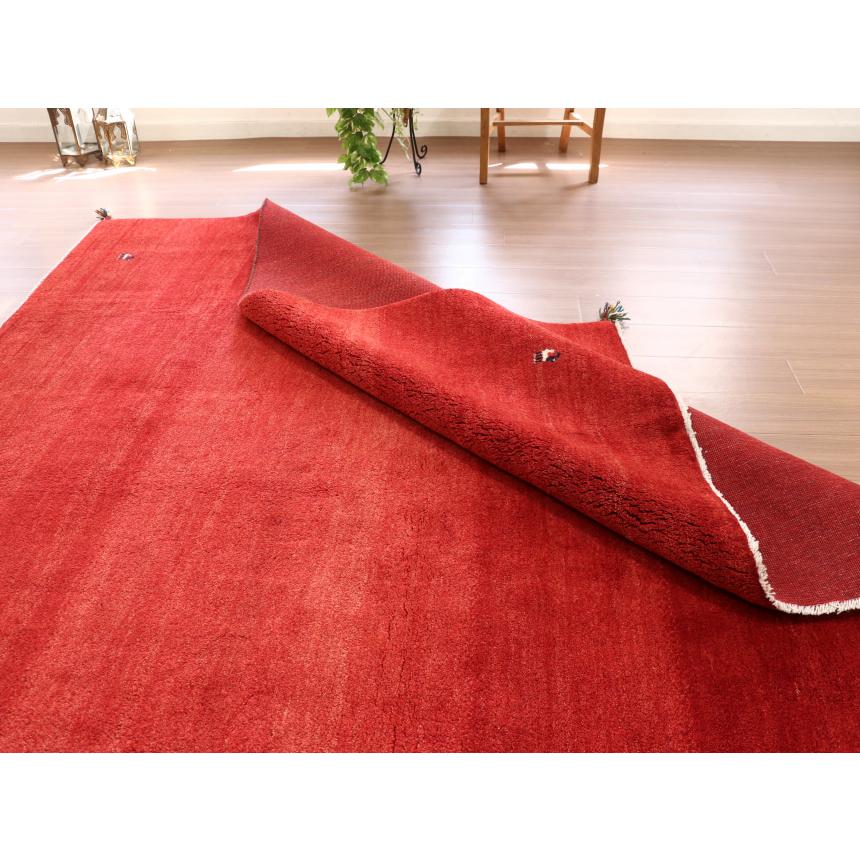 ギャッベ イラン産 手織り 237x202cm レッド　グラデーション　シンプル　無地 | ブランド登録なし | 10