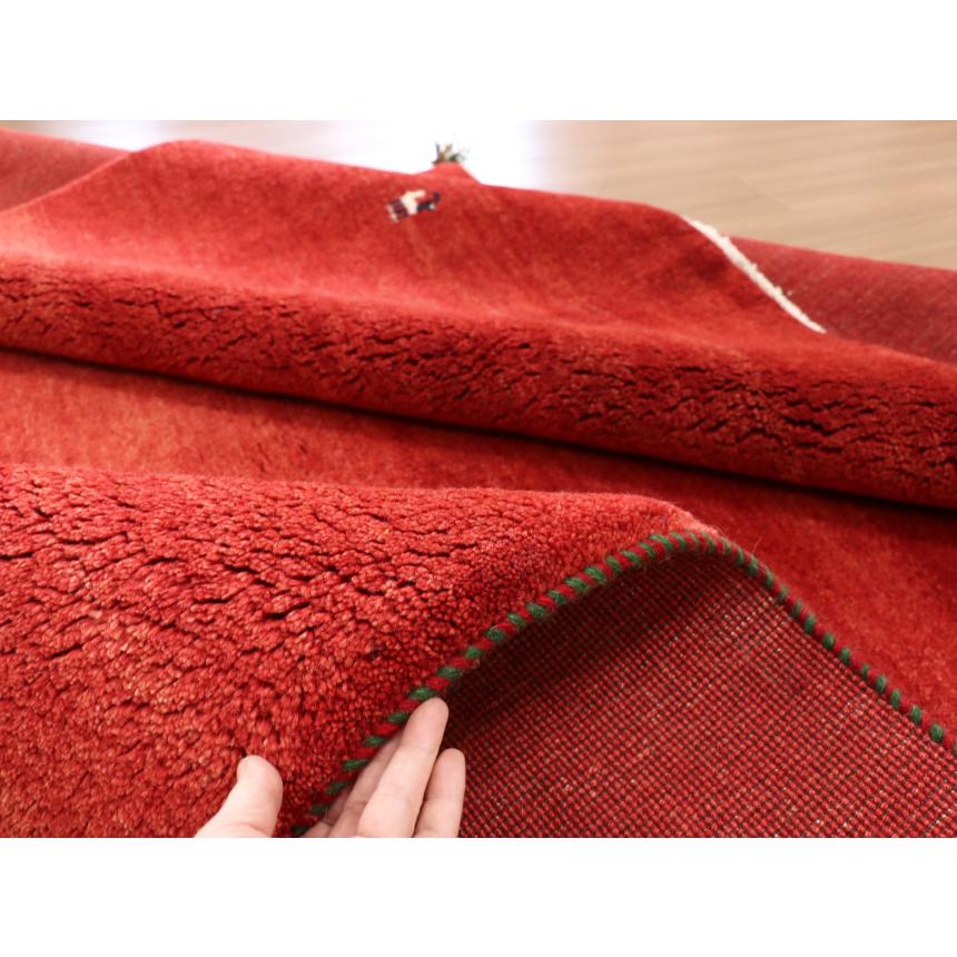 ギャッベ イラン産 手織り 237x202cm レッド　グラデーション　シンプル　無地 | ブランド登録なし | 12