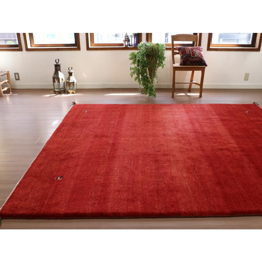 ギャッベ イラン産 手織り 237x202cm レッド　グラデーション　シンプル　無地 | ブランド登録なし | 14