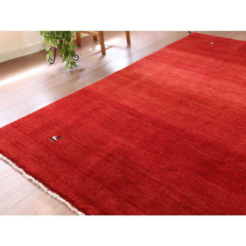 ギャッベ イラン産 手織り 237x202cm レッド　グラデーション　シンプル　無地 | ブランド登録なし | 06