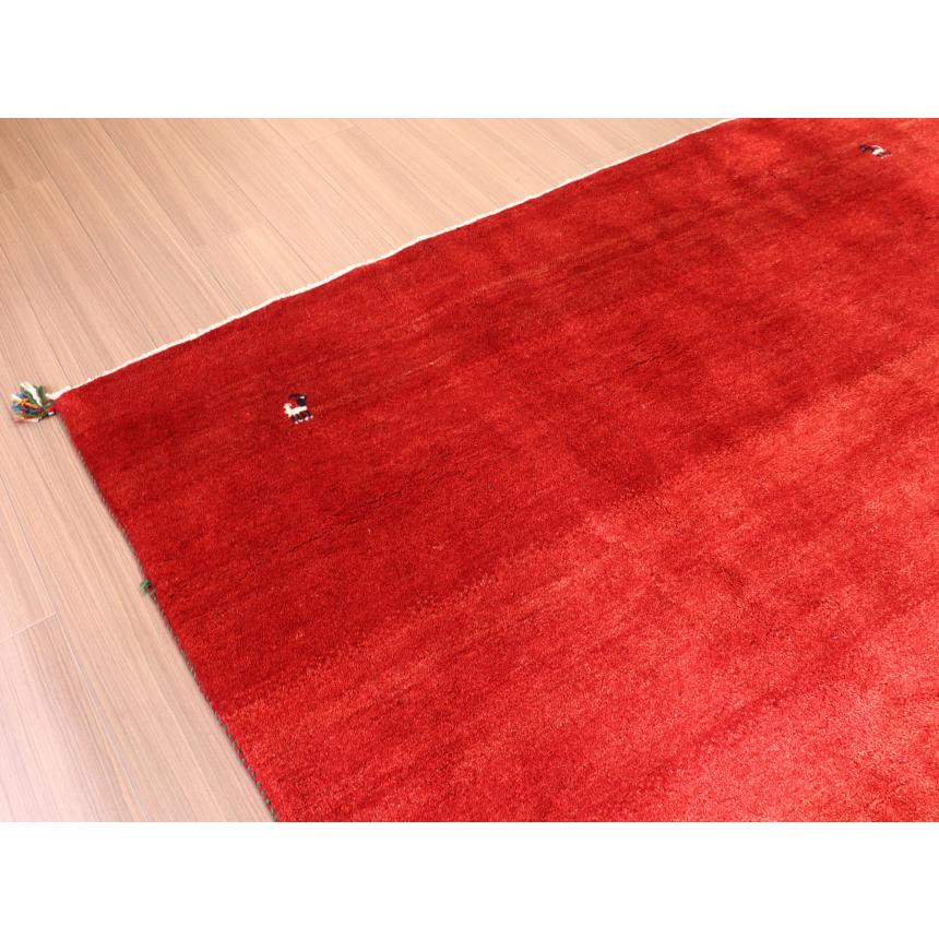 ギャッベ イラン産 手織り 237x202cm レッド　グラデーション　シンプル　無地 | ブランド登録なし | 08