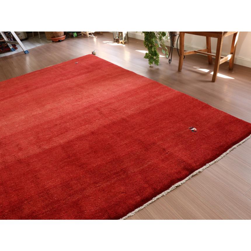 ギャッベ イラン産 手織り 237x202cm レッド　グラデーション　シンプル　無地 | ブランド登録なし | 09
