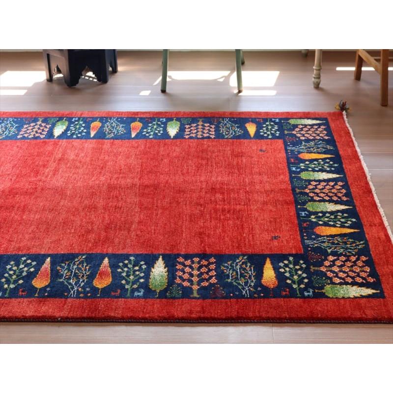 ギャッベ イラン産 手織り 203x152cm 糸杉の樹 レッド&ブルー | ブランド登録なし | 02