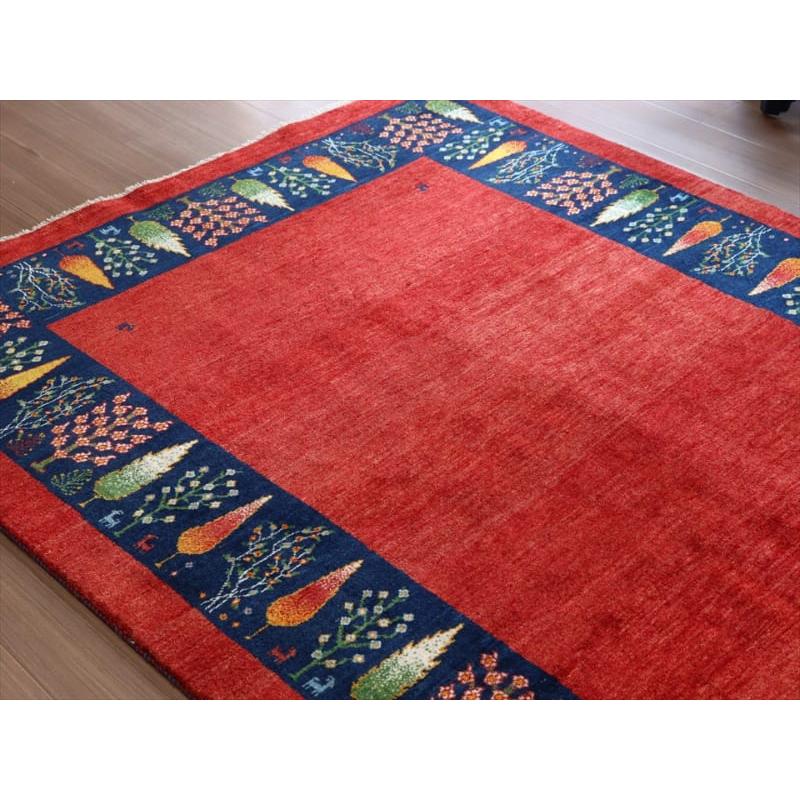 ギャッベ イラン産 手織り 203x152cm 糸杉の樹 レッド&ブルー | ブランド登録なし | 03