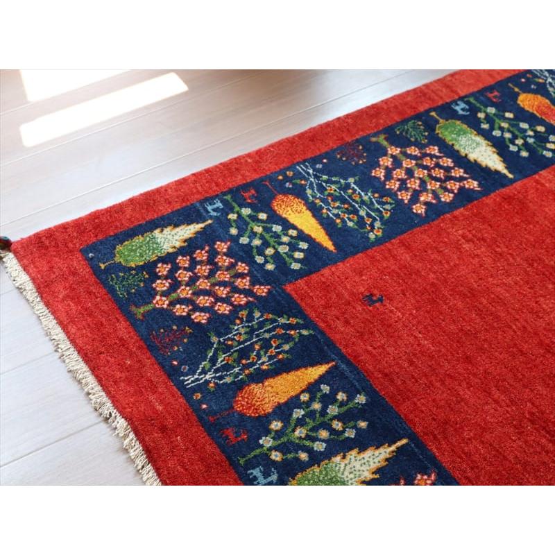 ギャッベ イラン産 手織り 203x152cm 糸杉の樹 レッド&ブルー | ブランド登録なし | 04