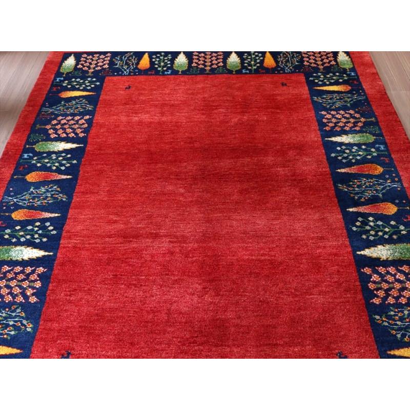 ギャッベ イラン産 手織り 203x152cm 糸杉の樹 レッド&ブルー | ブランド登録なし | 06