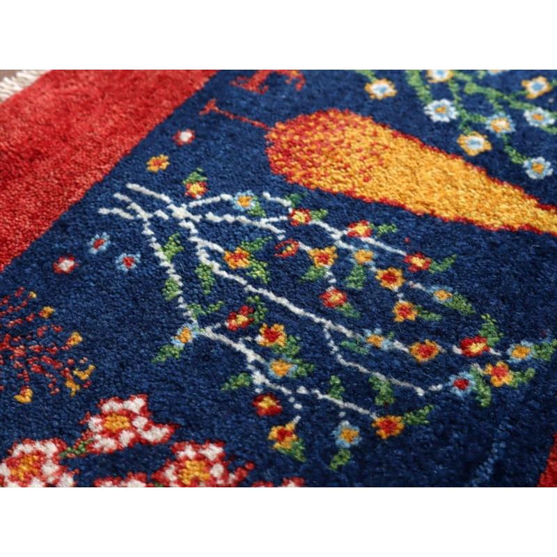 ギャッベ イラン産 手織り 203x152cm 糸杉の樹 レッド&ブルー | ブランド登録なし | 08