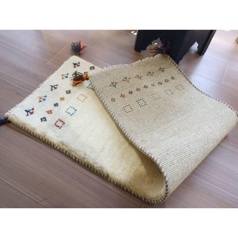 ギャッベ イラン産 手織り 113x40cm ナチュラルアイボリー　ランナー |  | 05