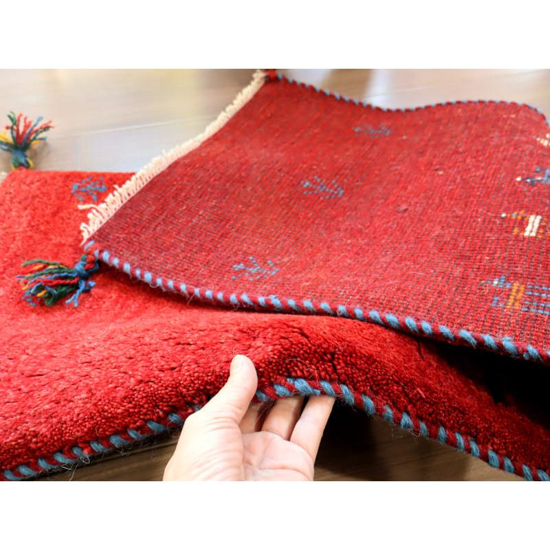 ギャッベ　イラン　細長ランナー 116x40cm レッド　動物モチーフ |  | 06