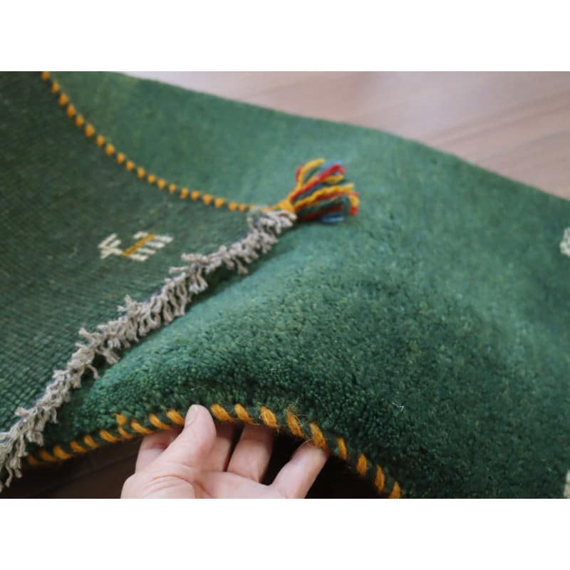 ギャッベ イラン産 手織り 117x40cm 細長ランナー　無地　シンプル |  | 04