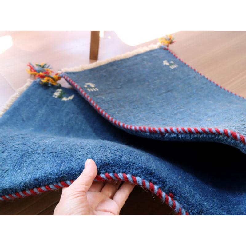 ギャッベ　細長ランナー ブルー 118x42cm 無地　シンプル |  | 04