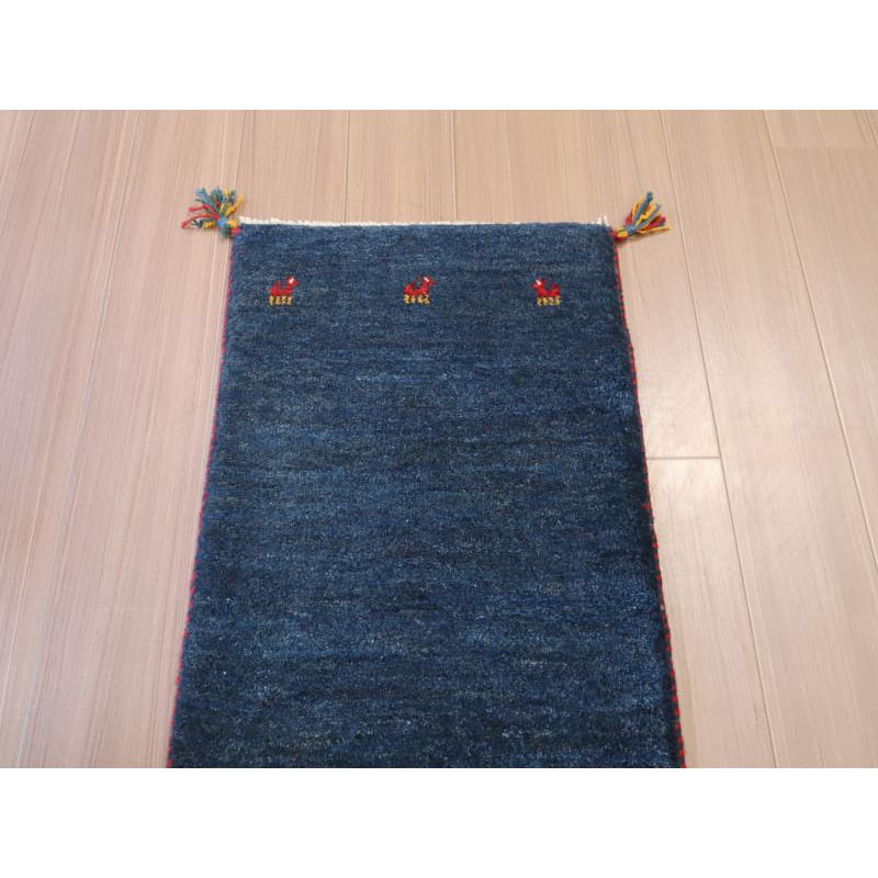 ギャッベ ふかふかの織り  148x53cm ネイビーブルー　シンプル　無地 |  | 02