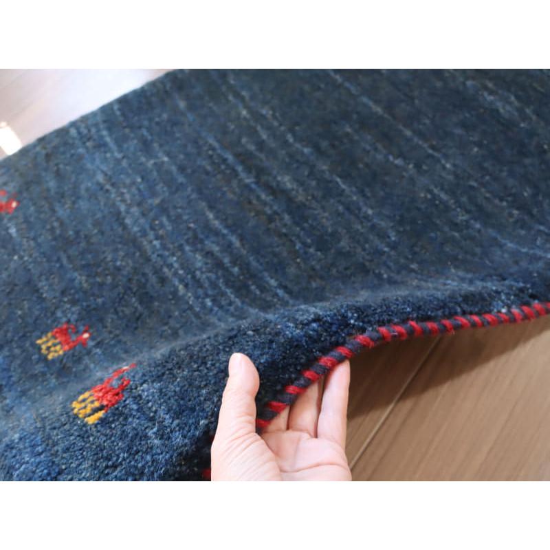 ギャッベ ふかふかの織り  148x53cm ネイビーブルー　シンプル　無地 |  | 04