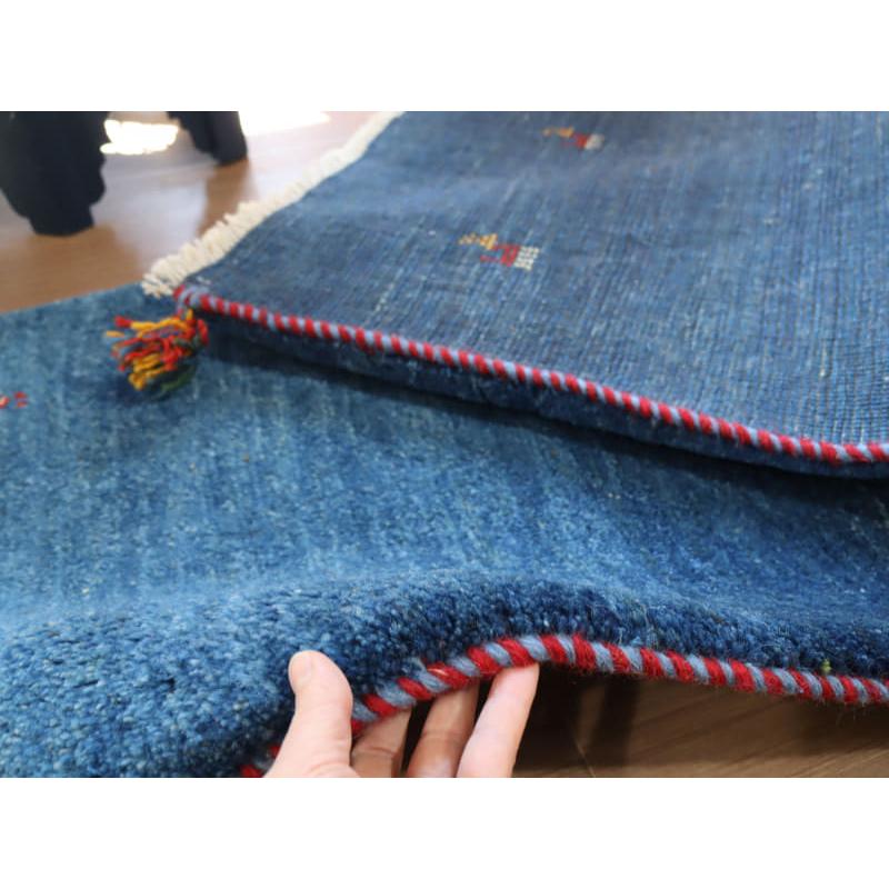 ギャッベ　カシュカイ族の手織りラグ 150x52cm ネイビーブルー　シンプル　無地 |  | 06