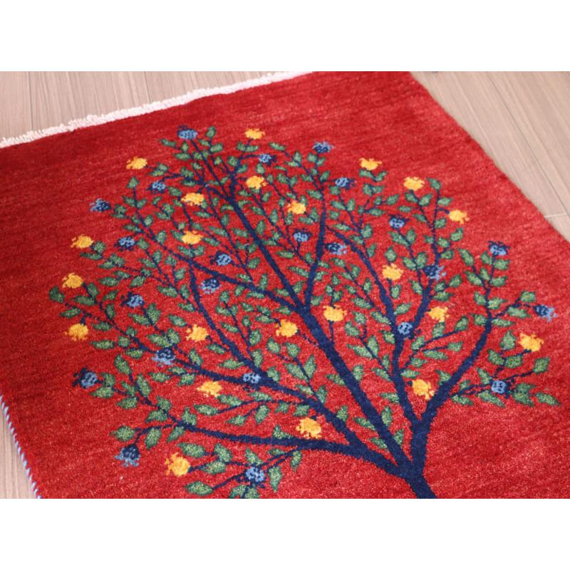 ギャッベ 細かな織り リズバフト 90x65cm レッド　枝葉を伸ばす生命の木 | ブランド登録なし | 02