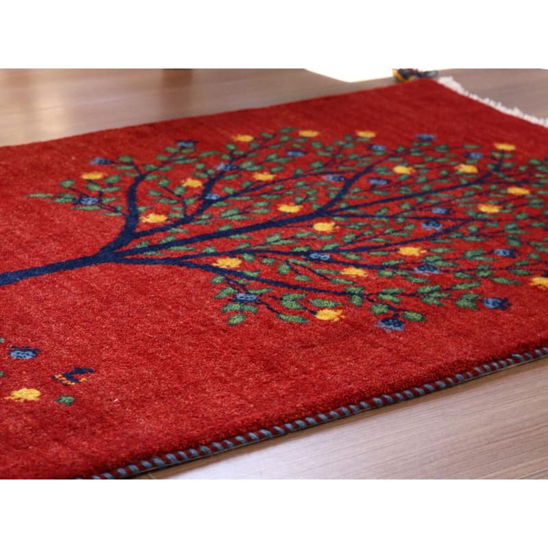 ギャッベ 細かな織り リズバフト 90x65cm レッド　枝葉を伸ばす生命の木 | ブランド登録なし | 04