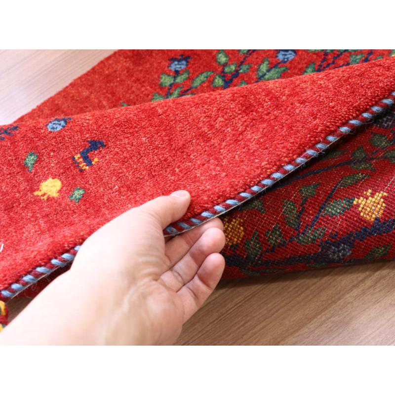 ギャッベ 細かな織り リズバフト 90x65cm レッド　枝葉を伸ばす生命の木 | ブランド登録なし | 06