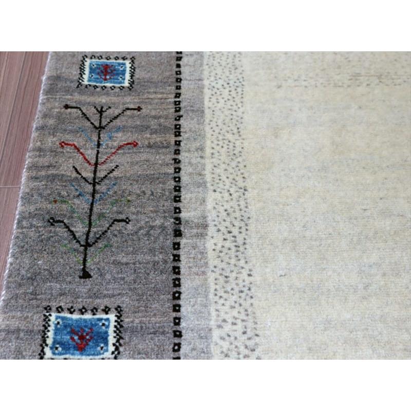ギャッベ イラン産 手織り 120x83cm グレー&アイボリー | ブランド登録なし | 04
