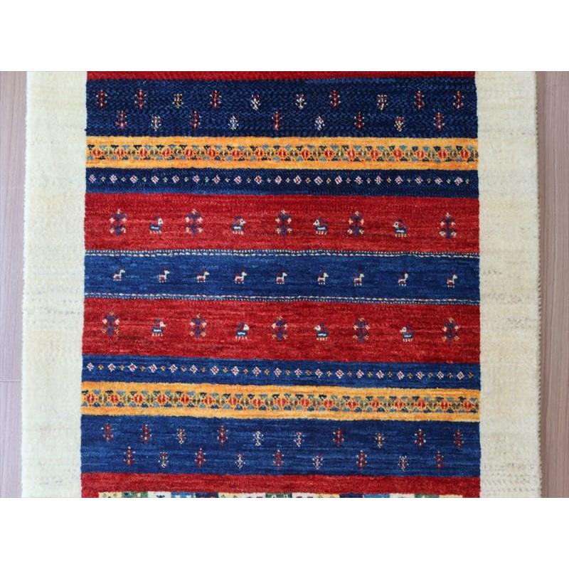 ギャッベ イラン産 手織り 122x84cm 細かな織りの動物とタイル | ブランド登録なし | 04