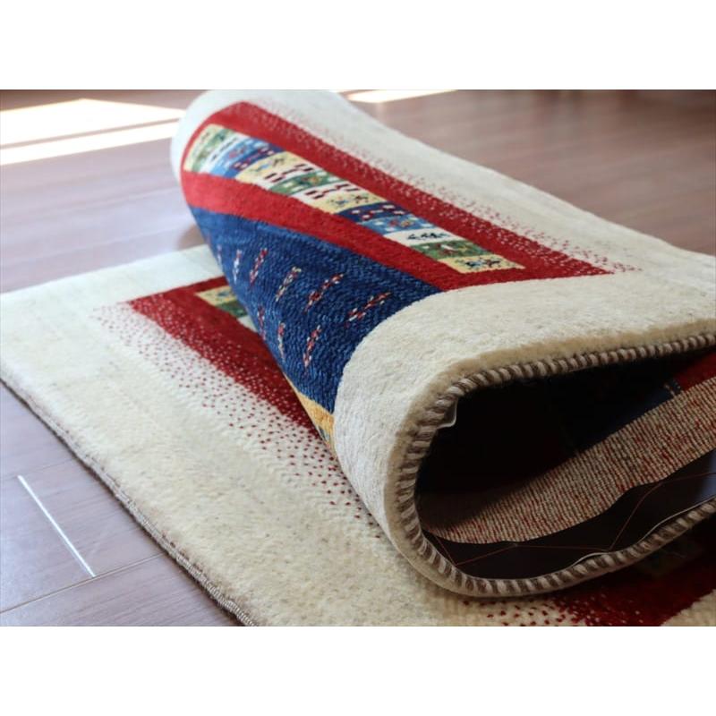 ギャッベ イラン産 手織り 122x84cm 細かな織りの動物とタイル | ブランド登録なし | 06