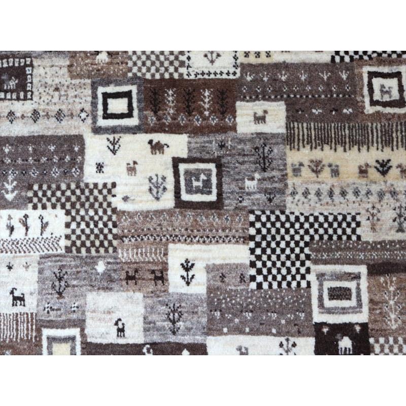 ギャッベ イラン産 手織り 126x87cm タイルデザイン モノトーン | ブランド登録なし | 04