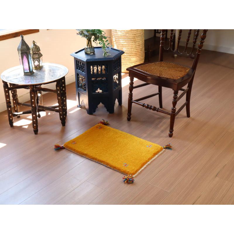 ギャッベ イランの手織りラグ GABBEH 60x41cm イエロー | ブランド登録なし | 01