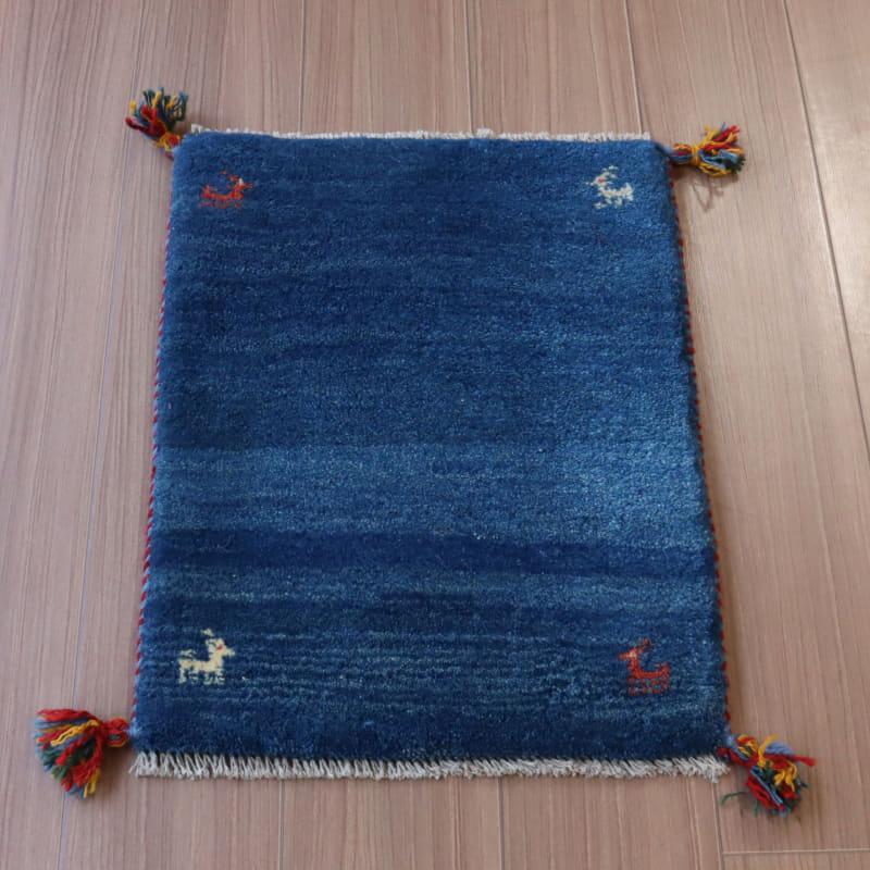 ギャッベ イランの手織りラグ GABBEH 59x43cm ブルー | ブランド登録なし