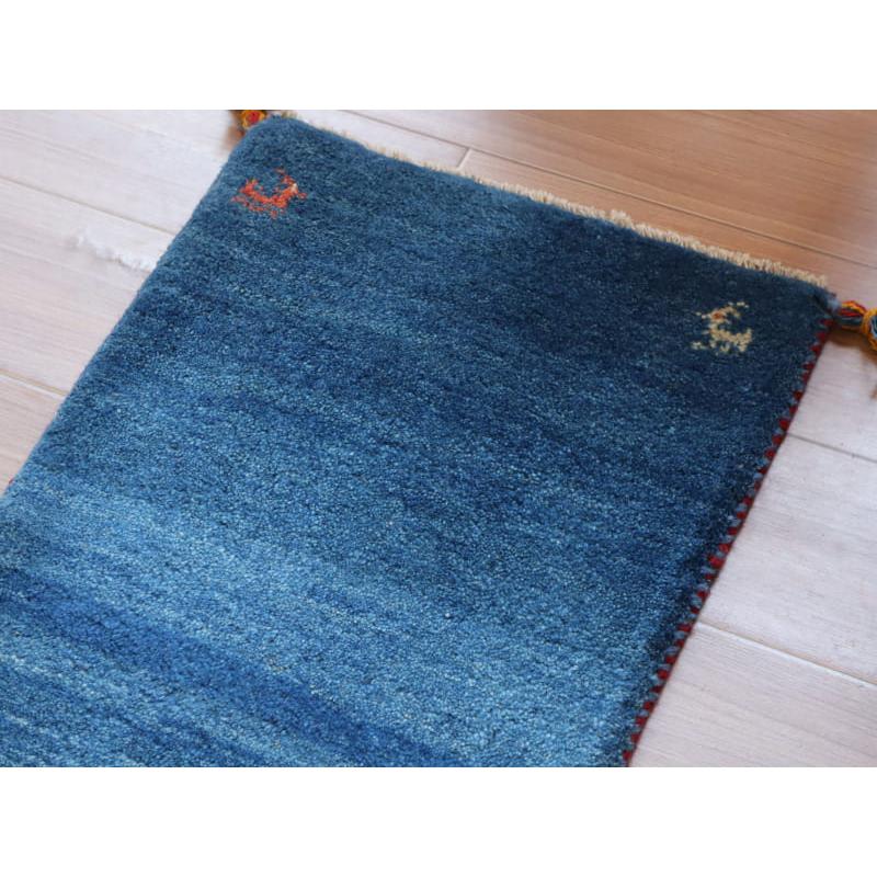 ギャッベ イランの手織りラグ GABBEH 59x43cm ブルー | ブランド登録なし | 02