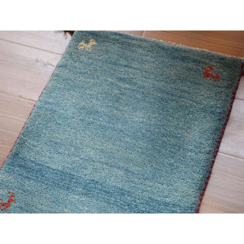 ギャッベ イランの手織りラグ GABBEH 57x41cm 水色 | ブランド登録なし | 02