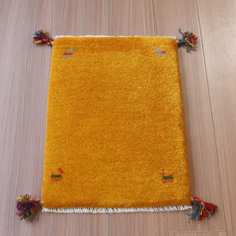 ギャッベ イランの手織りラグ GABBEH 57x42cm イエロー | ブランド登録なし