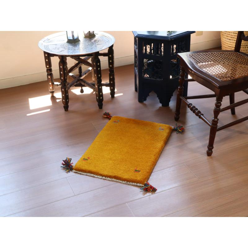 ギャッベ イランの手織りラグ GABBEH 57x42cm イエロー | ブランド登録なし | 01