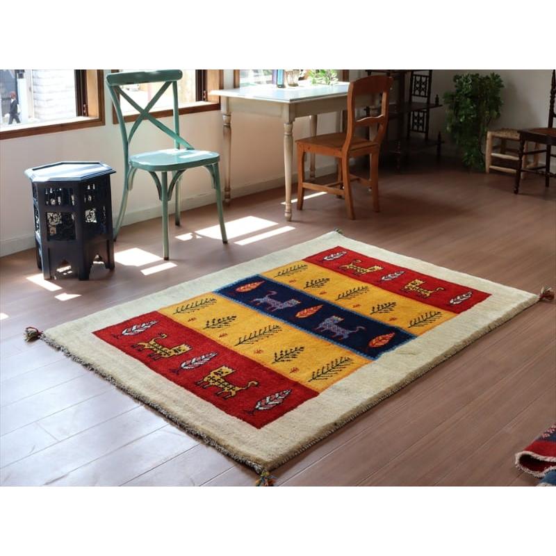 ギャッベ イラン産 手織り 180x122cm ライオンと生命の樹 | ブランド登録なし | 01