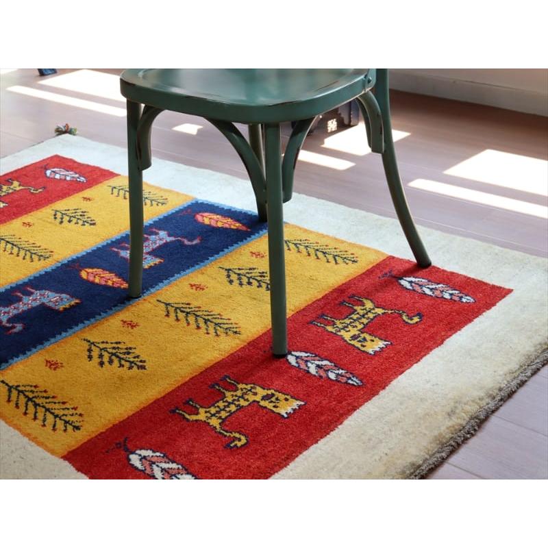 ギャッベ イラン産 手織り 180x122cm ライオンと生命の樹 | ブランド登録なし | 05