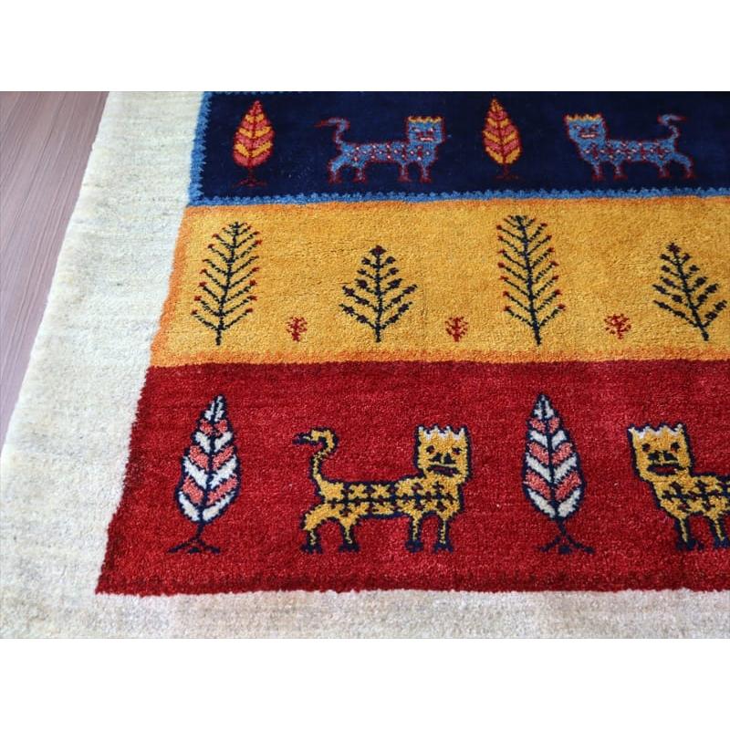 ギャッベ イラン産 手織り 180x122cm ライオンと生命の樹 | ブランド登録なし | 07