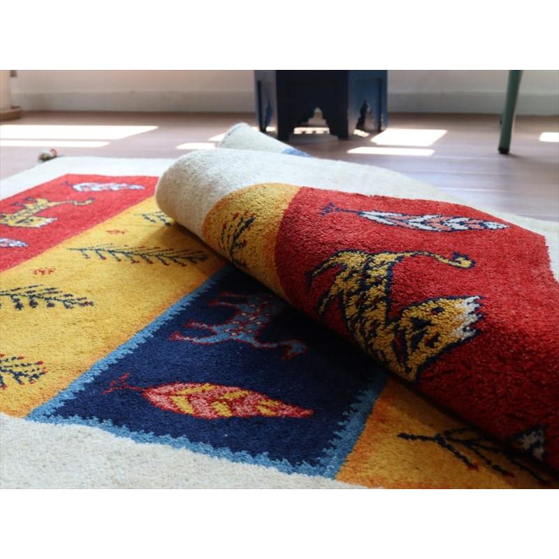 ギャッベ イラン産 手織り 180x122cm ライオンと生命の樹 | ブランド登録なし | 08