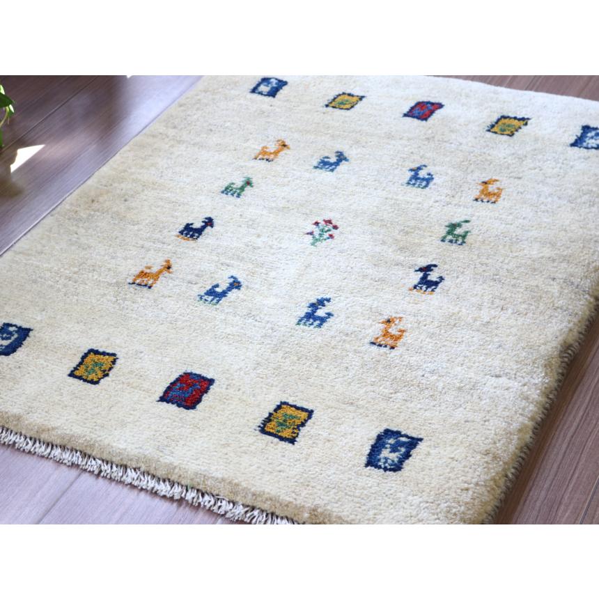 ギャッベ イラン産手織り 87x65cm ナチュラルアイボリー 玄関マット | ブランド登録なし | 03