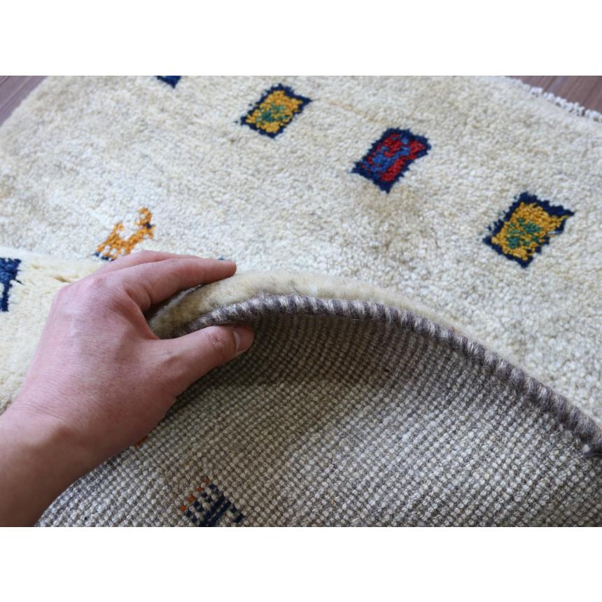 ギャッベ イラン産手織り 87x65cm ナチュラルアイボリー 玄関マット | ブランド登録なし | 04