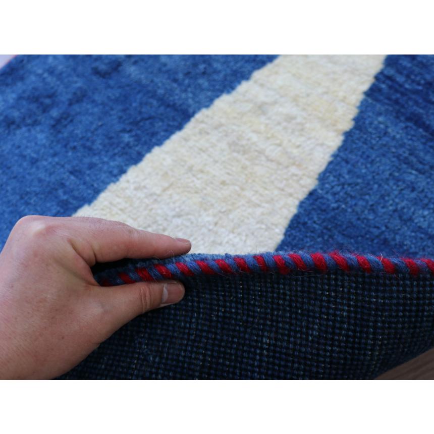 ギャッベ イラン産手織り 90x63cm 白いイトスギの木　ブルー　玄関マット | ブランド登録なし | 04