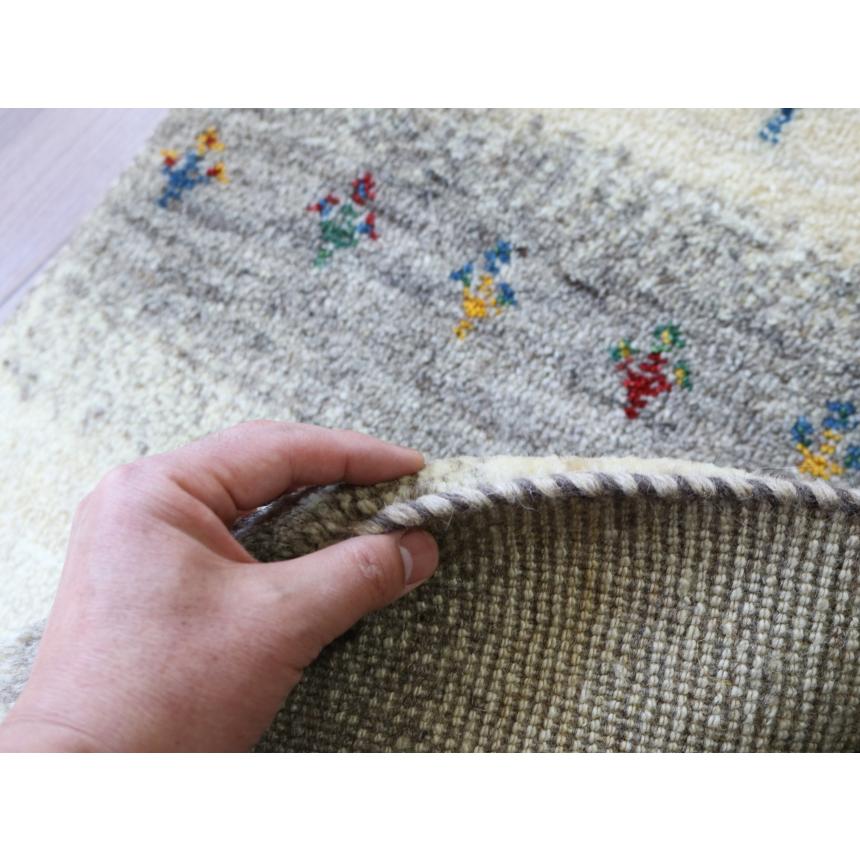 ギャッベ イラン産手織り 86x58cm ナチュラルアイボリー＆グレー　玄関マット | ブランド登録なし | 04