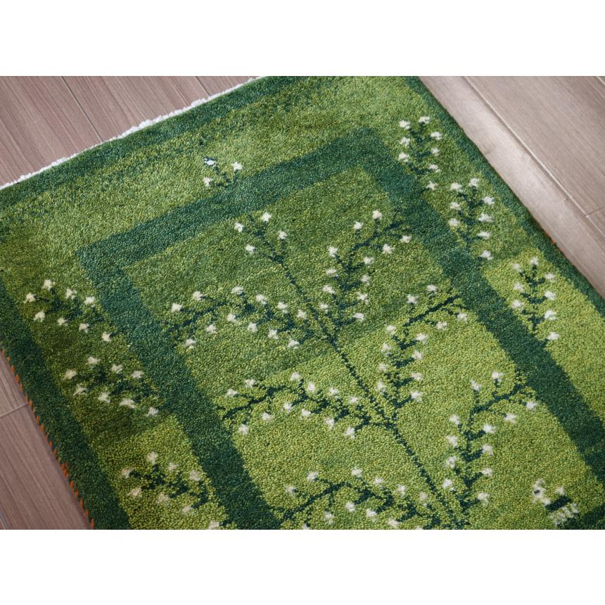 ギャベ イラン産手織り 88x62cm 玄関マット　グリーン　生命の木 | ブランド登録なし | 02