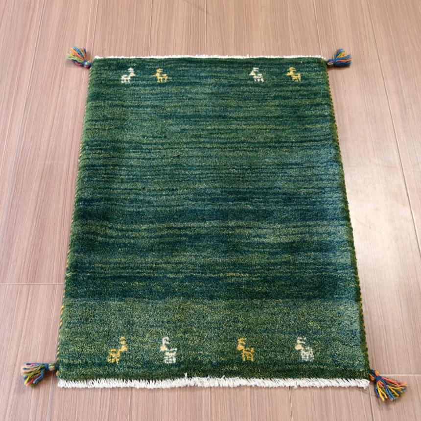 ギャベ イラン産手織り 88x62cm 玄関マット　グリーングラデーション | ブランド登録なし