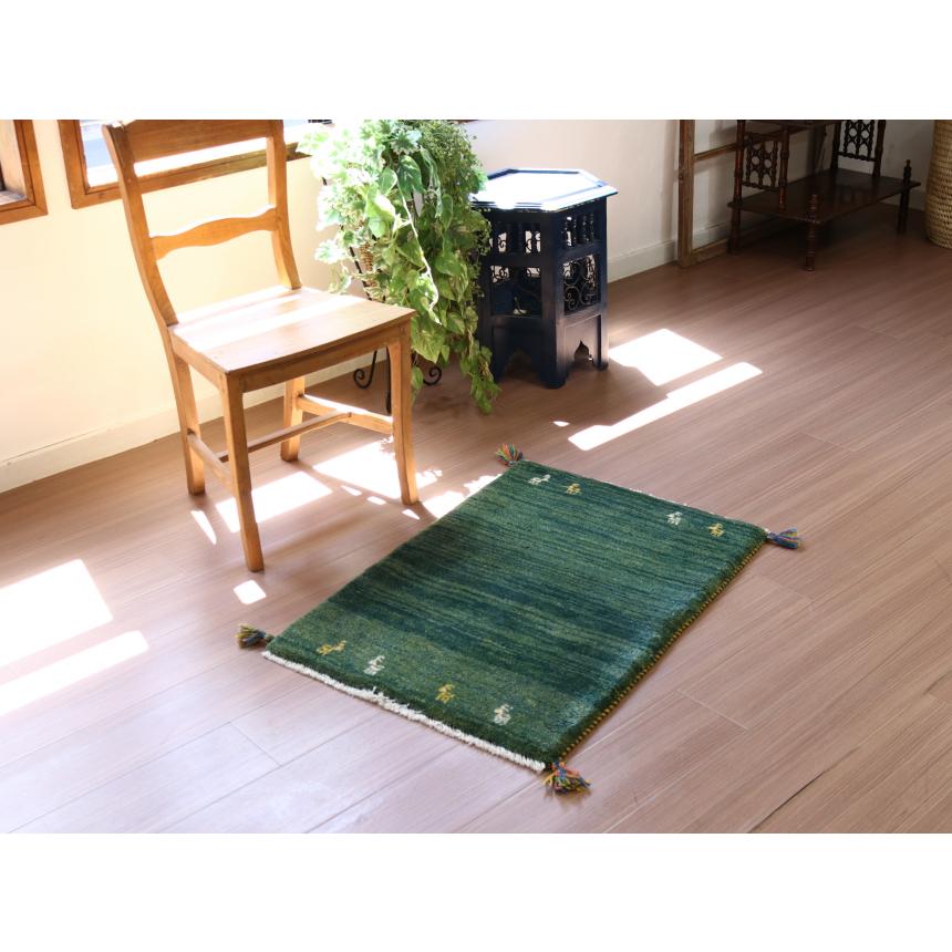 ギャベ イラン産手織り 88x62cm 玄関マット　グリーングラデーション | ブランド登録なし | 01