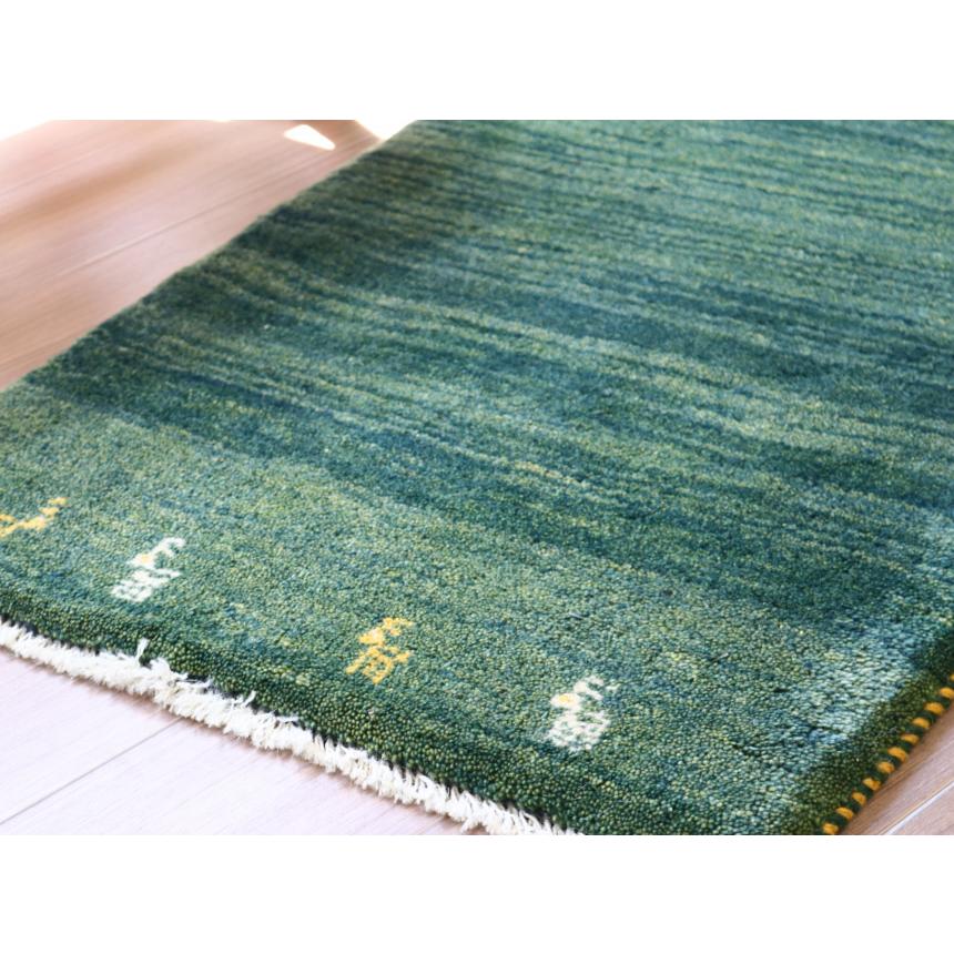 ギャベ イラン産手織り 88x62cm 玄関マット　グリーングラデーション | ブランド登録なし | 03