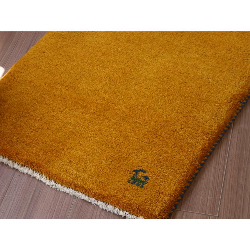 ギャッベ 手織り イラン産 90x58cm 玄関マット　オレンジ　無地　シンプル | ブランド登録なし | 03