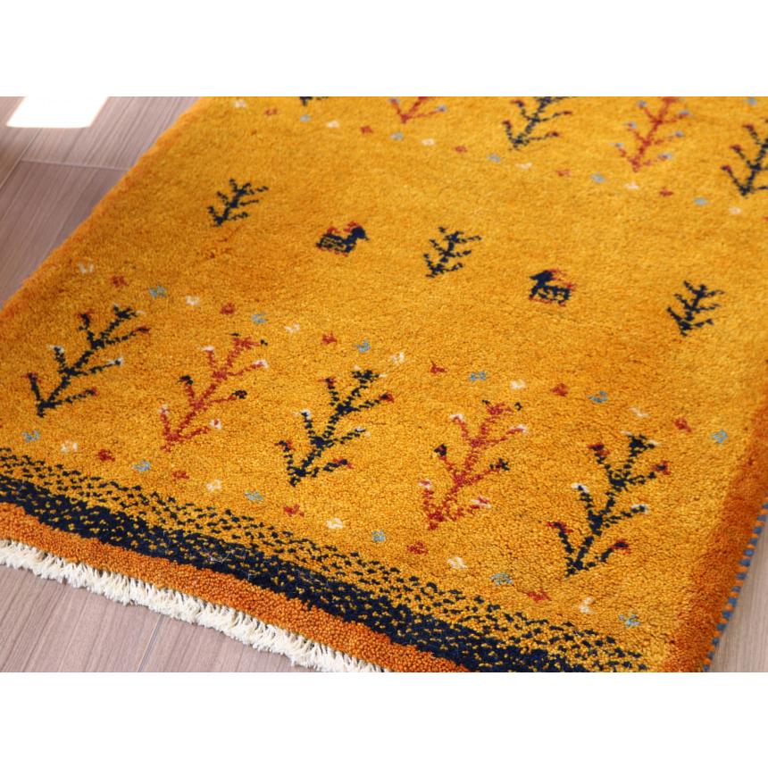 ギャッベ 手織り イラン産 88×64cm オレンジ　生命の木　玄関マット　 |  | 03