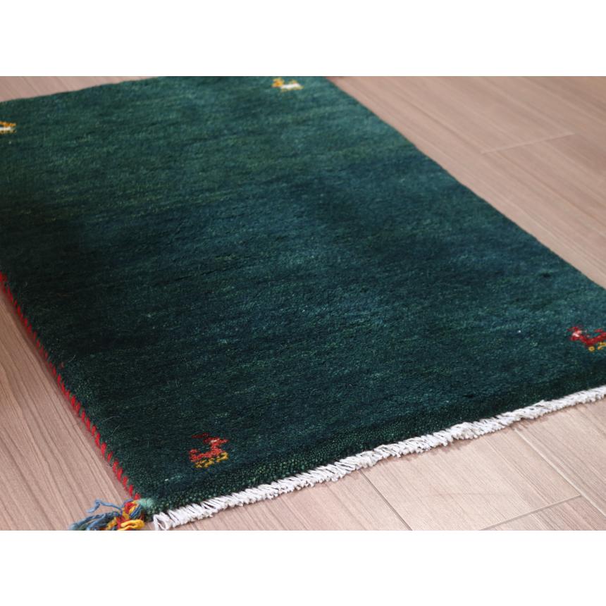ギャベ イラン産手織り 86x56cm 玄関マット　深いグリーン　無地　シンプル | ブランド登録なし | 03