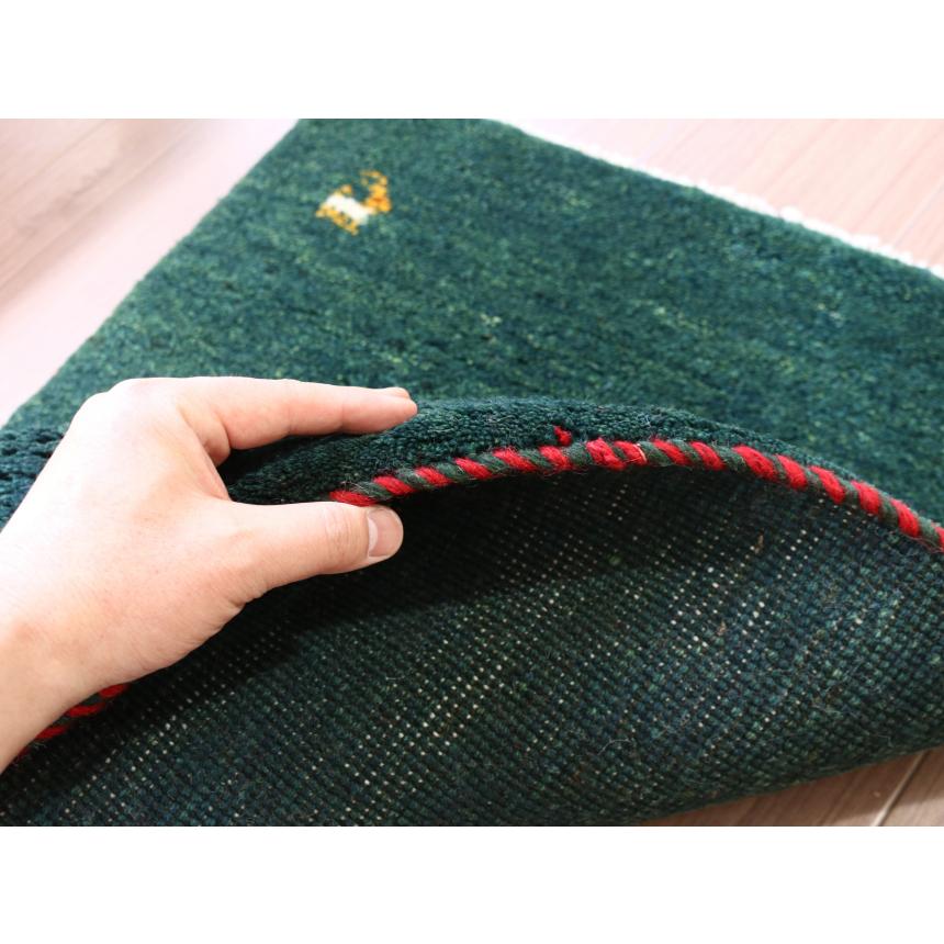 ギャベ イラン産手織り 86x56cm 玄関マット　深いグリーン　無地　シンプル | ブランド登録なし | 04