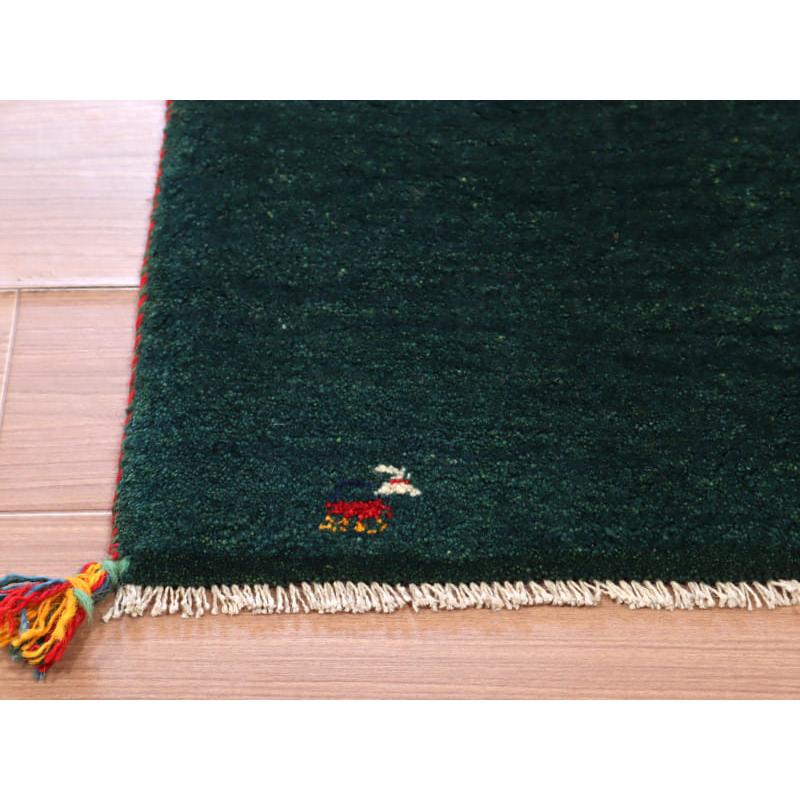 ギャッベ 手織り イラン産 85x62cm グリーン 三匹の羊 | ブランド登録なし | 02